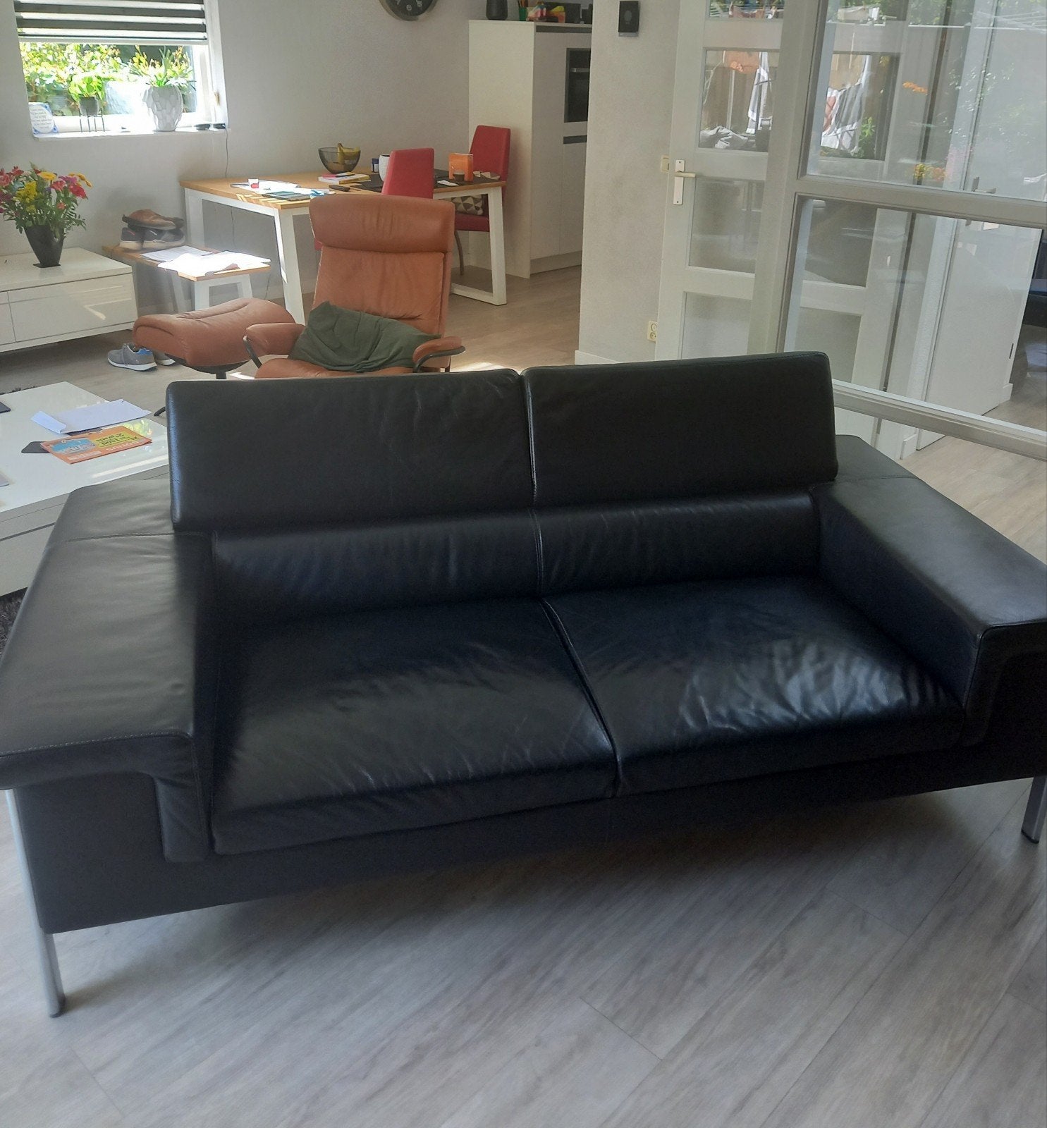 2 moderne zitbanken., Huis en Inrichting, Ophalen, Design meubels modern., Gebruikt, Driepersoons