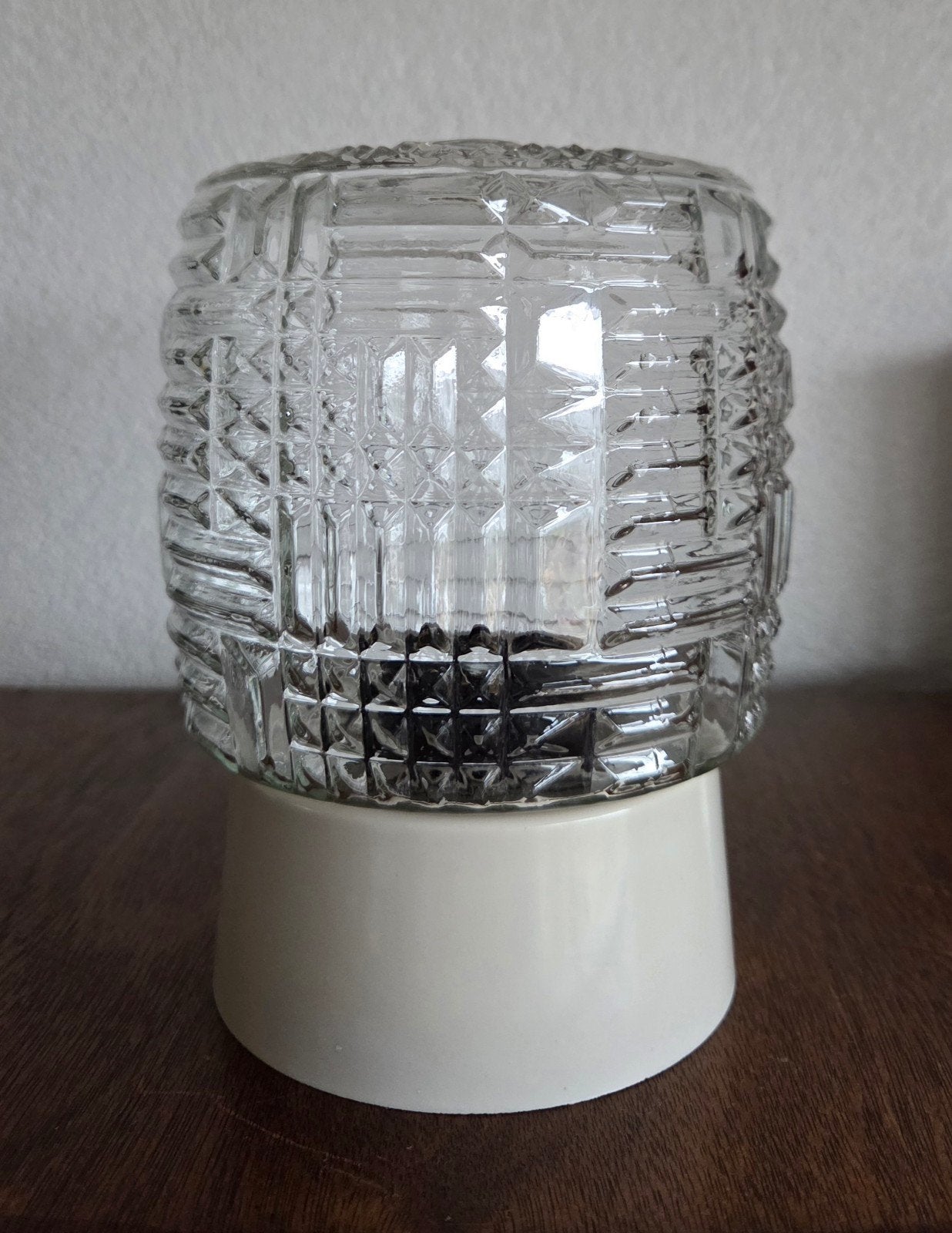 Vintage persglas plafonniere / wandlamp – Jaren 60/70 MCM, Ophalen of Verzenden, Glas, Plafondlamp, Mid-century modern