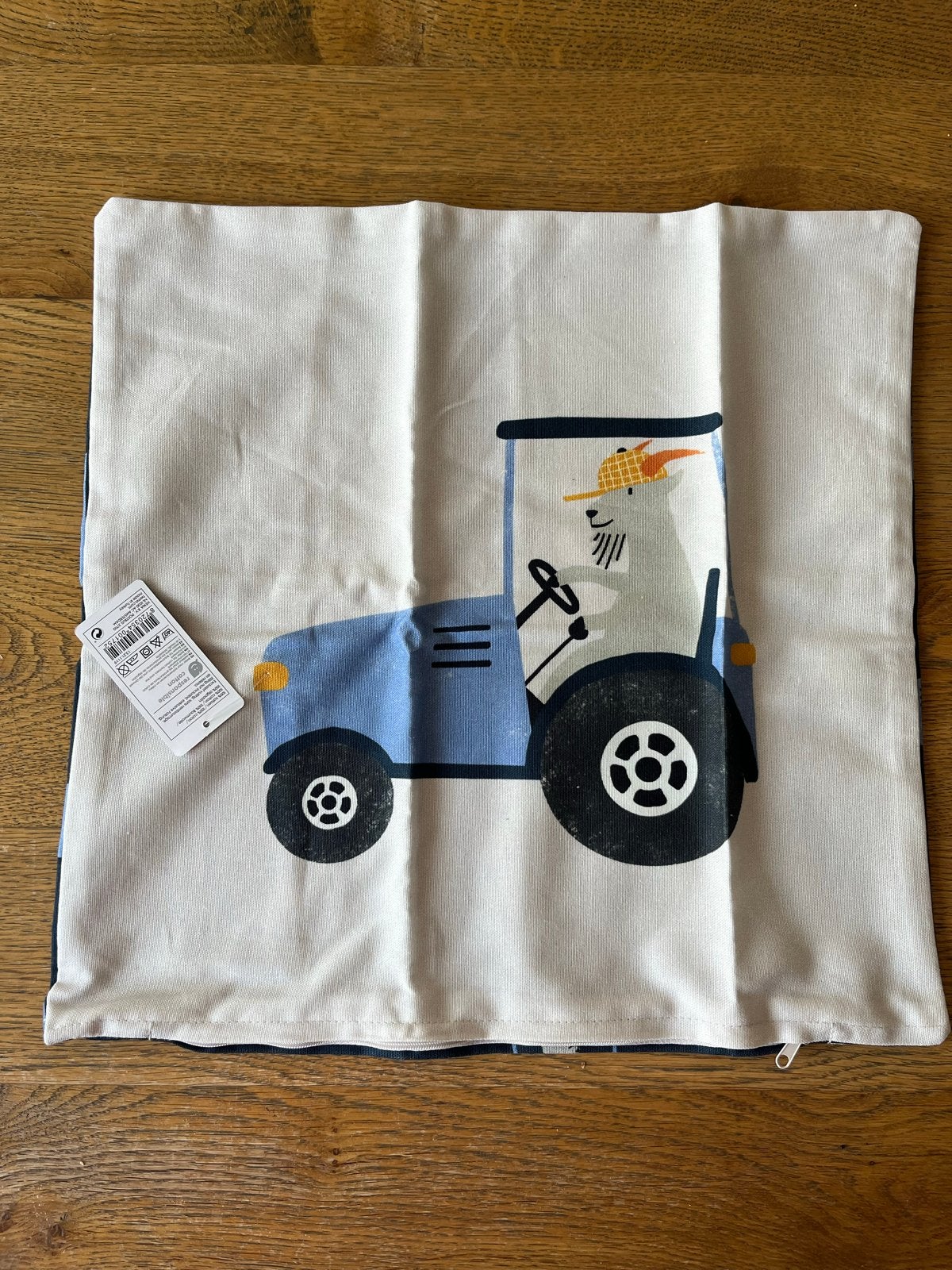 Vier nieuwe kussenhoezen met tractorprint, 40x40 cm, Overige merken, Meerkleurig, Met print, Nieuw