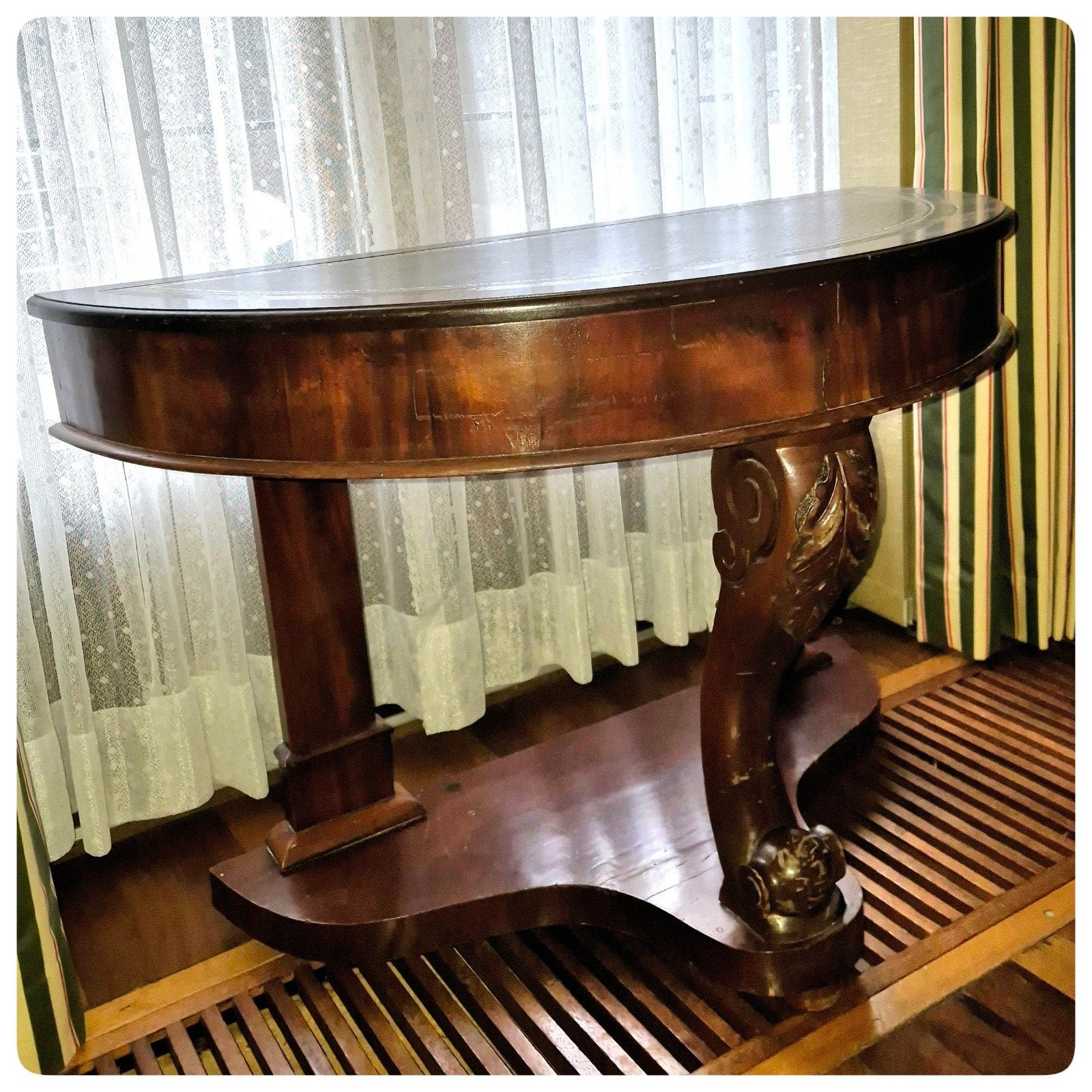 Antieke halfronde tafel, Ophalen of Verzenden