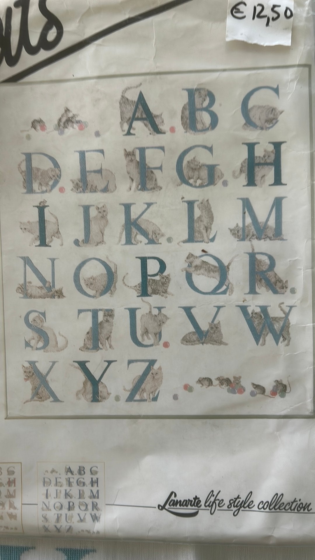 Katten schilderij borduren DMC Lanarte, Ophalen of Verzenden, Zo goed als nieuw, Borduurpakket