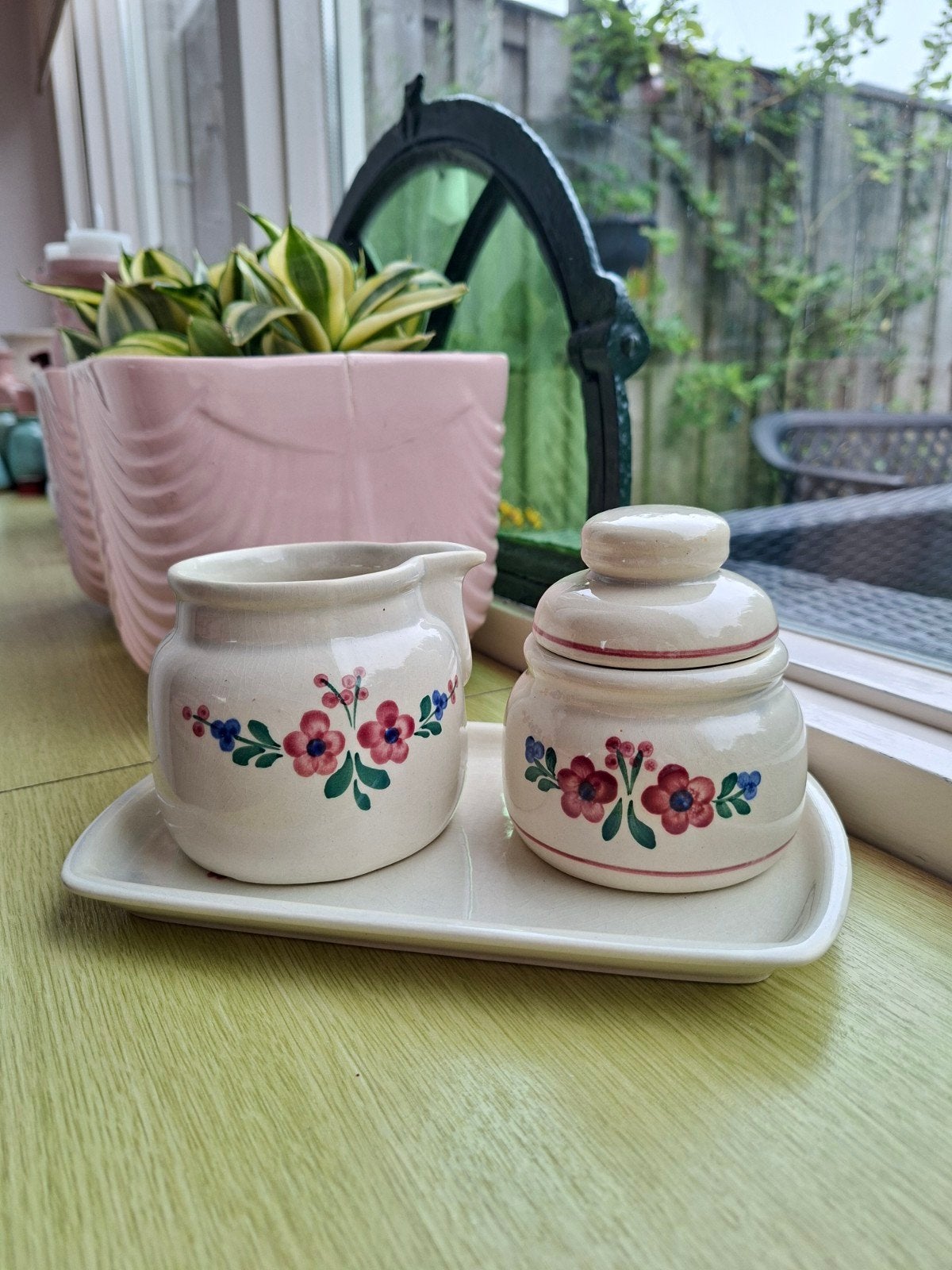 Vintage DDR Roomstel Elsterwerda 1981 (Boerenbont stijl), Antiek en Kunst, Ophalen of Verzenden