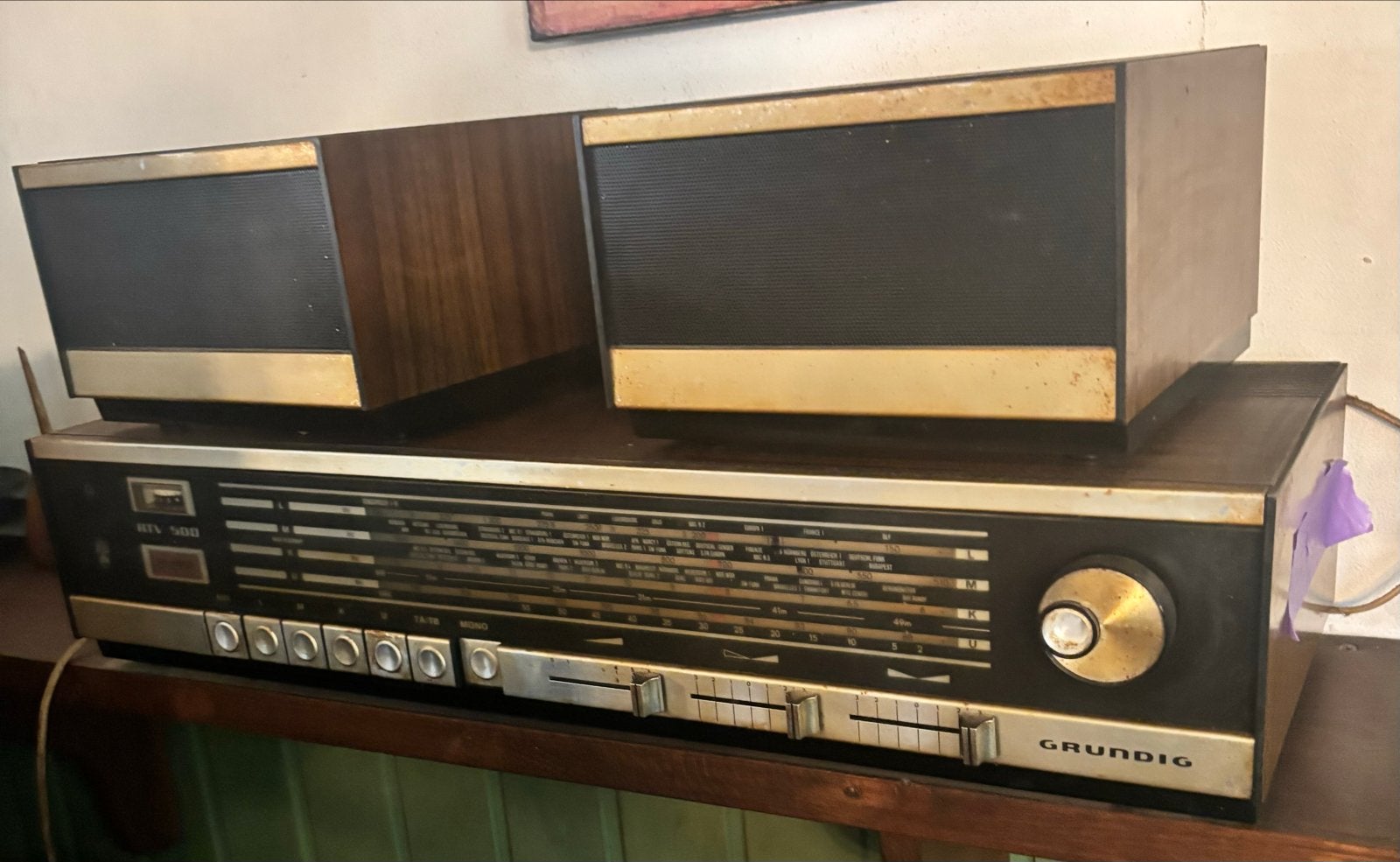 Vintage Grundig RTV 360 Hifi Stereo Receiver met Speakers, Overige merken, Gebruikt, Tuner of Radio, Losse componenten