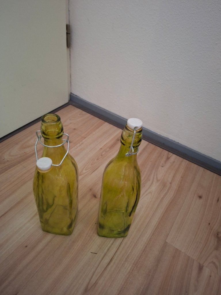 2 groene glazen wekflessen – swingtop – set van 2, Ophalen, Groen, Gebruikt, Overige stijlen