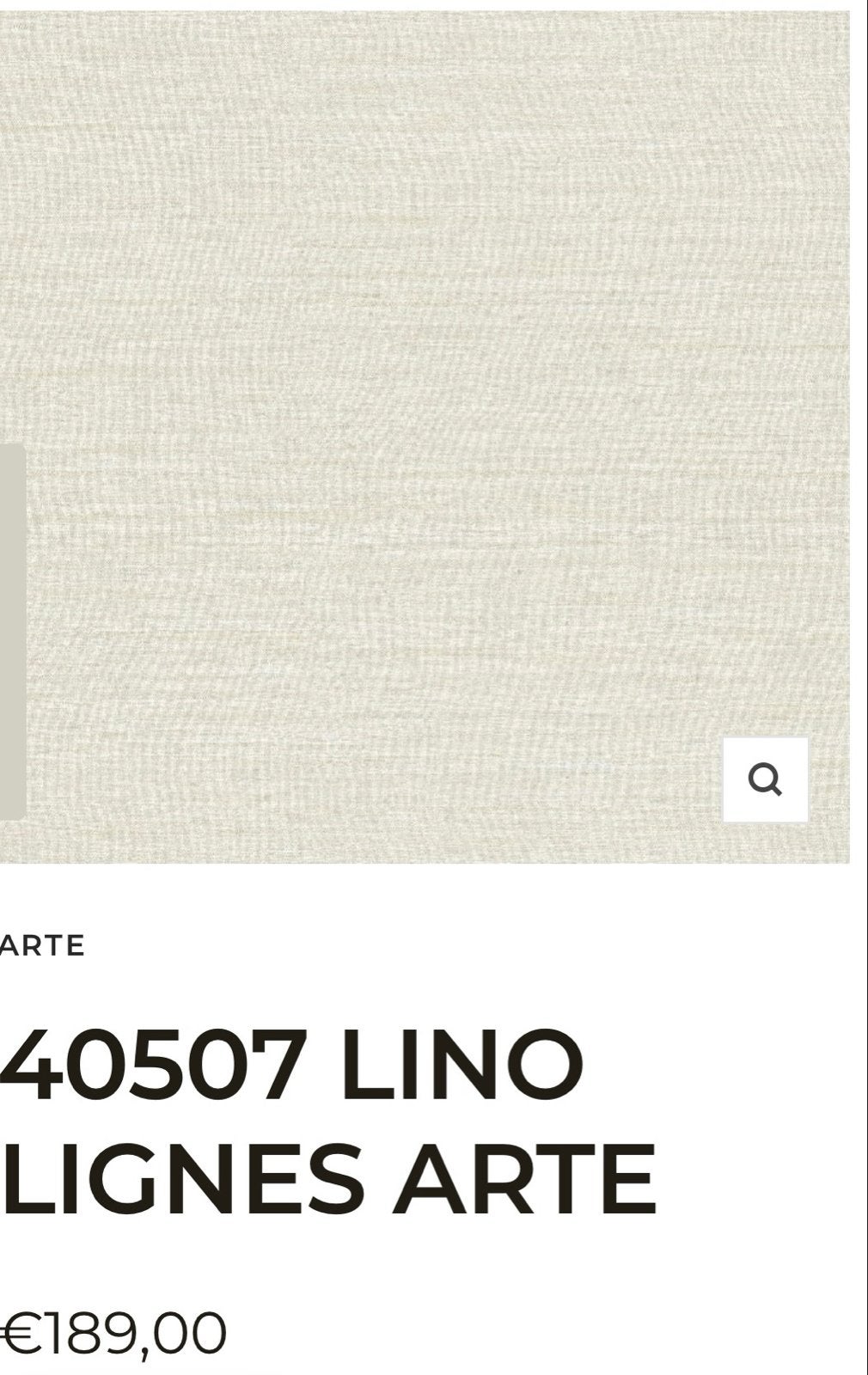 Lino Lignes Arte behang 40507, Hobby en Vrije tijd, Ophalen, 120 cm of meer, Wit, Linnen