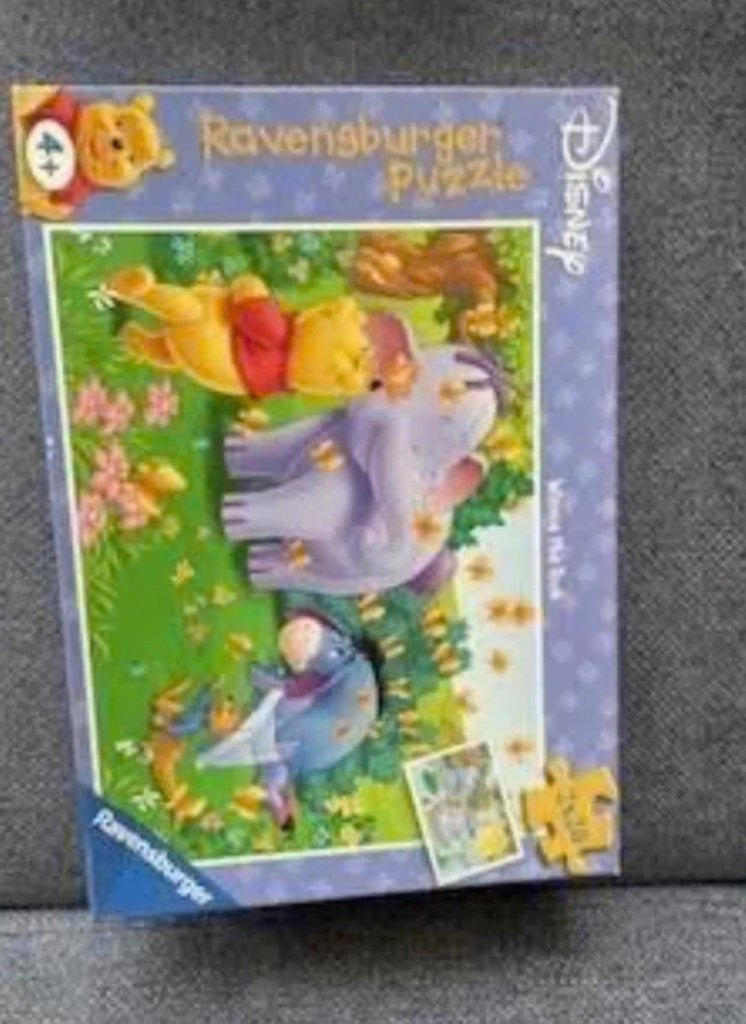 2 puzzels in 1 doos met winnie the pooh en zijn vriendjes, Ophalen, 10 tot 50 stukjes, Zo goed als nieuw, 2 tot 4 jaar