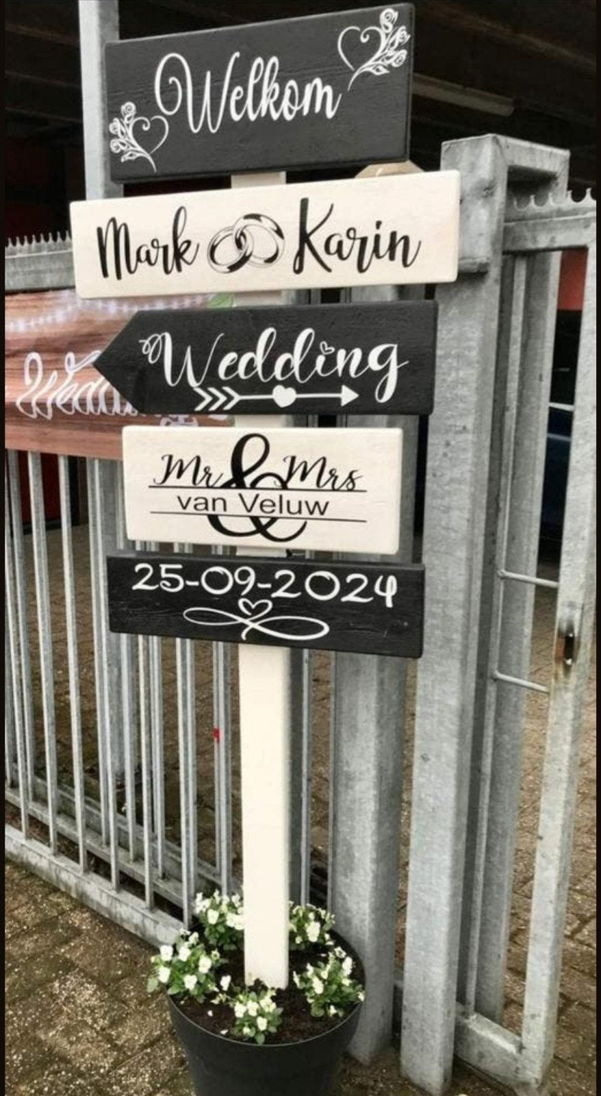 Wegwijzers bruiloft Huwelijk Trouwen verloving feestjes, Ophalen of Verzenden, Nieuw