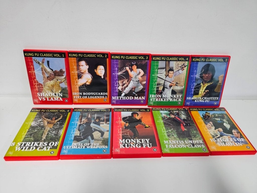 Kung fu classics 1 tm 10 voor €30,-, Cd's en Dvd's, Vanaf 16 jaar, Ophalen of Verzenden, Zo goed als nieuw