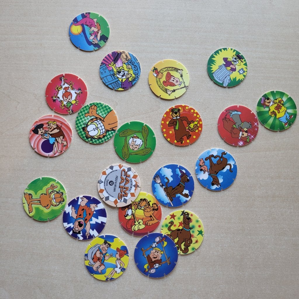 Jam Caps Scooby Doo The Flintstones Yogi Bear Garfield, Verzamelen, Flippo's, Verzenden, Losse flippo's, Nvt, Nvt