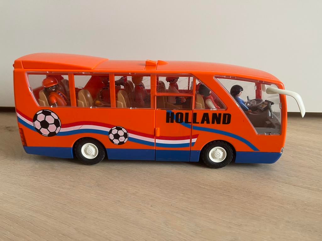 Play Mobil oranje spelersbus!, Ophalen of Verzenden, Zo goed als nieuw, Complete set