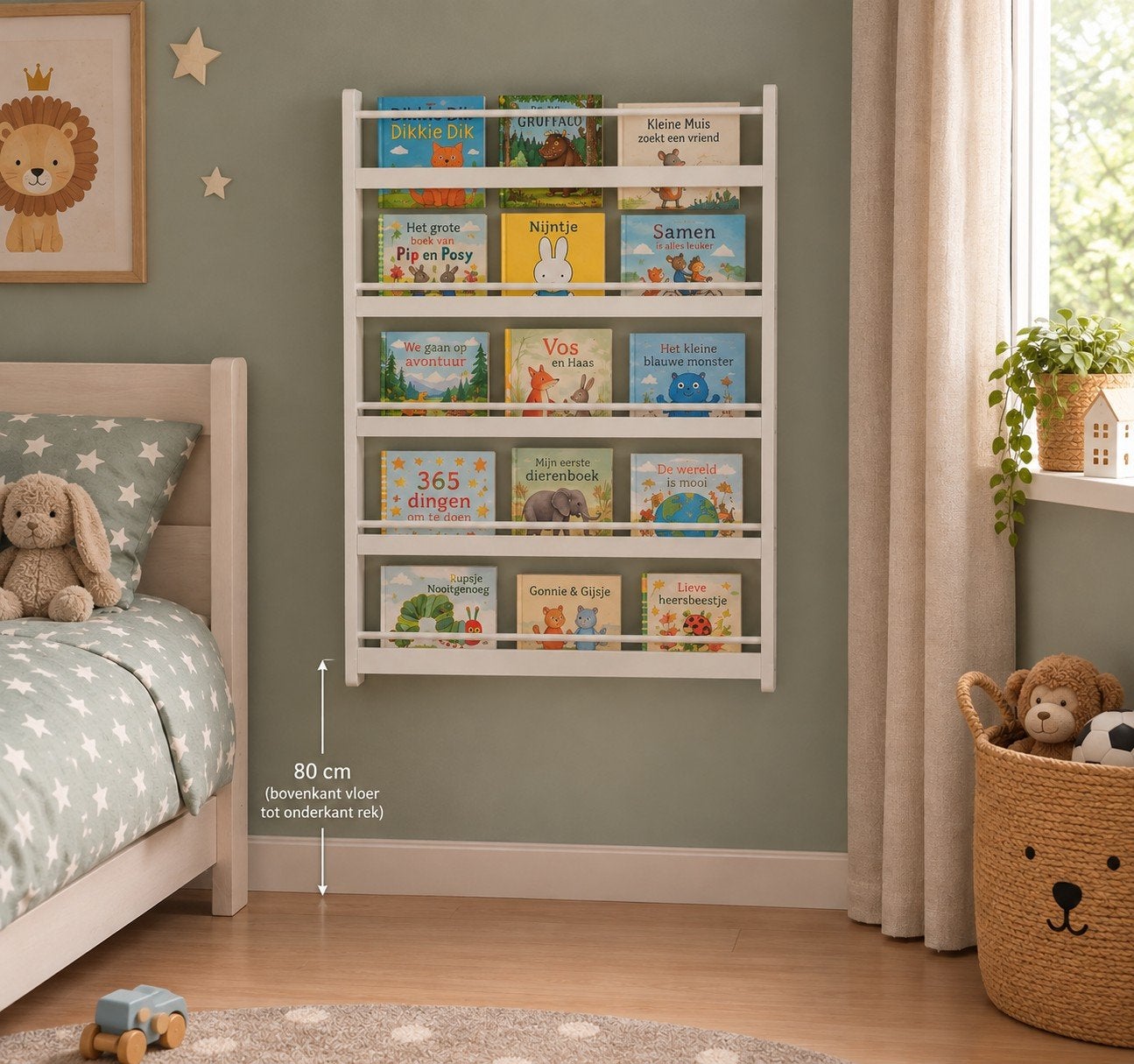 Boekenrek- Wit Hout, Ophalen, Gebruikt, 100 tot 150 cm, 50 tot 100 cm