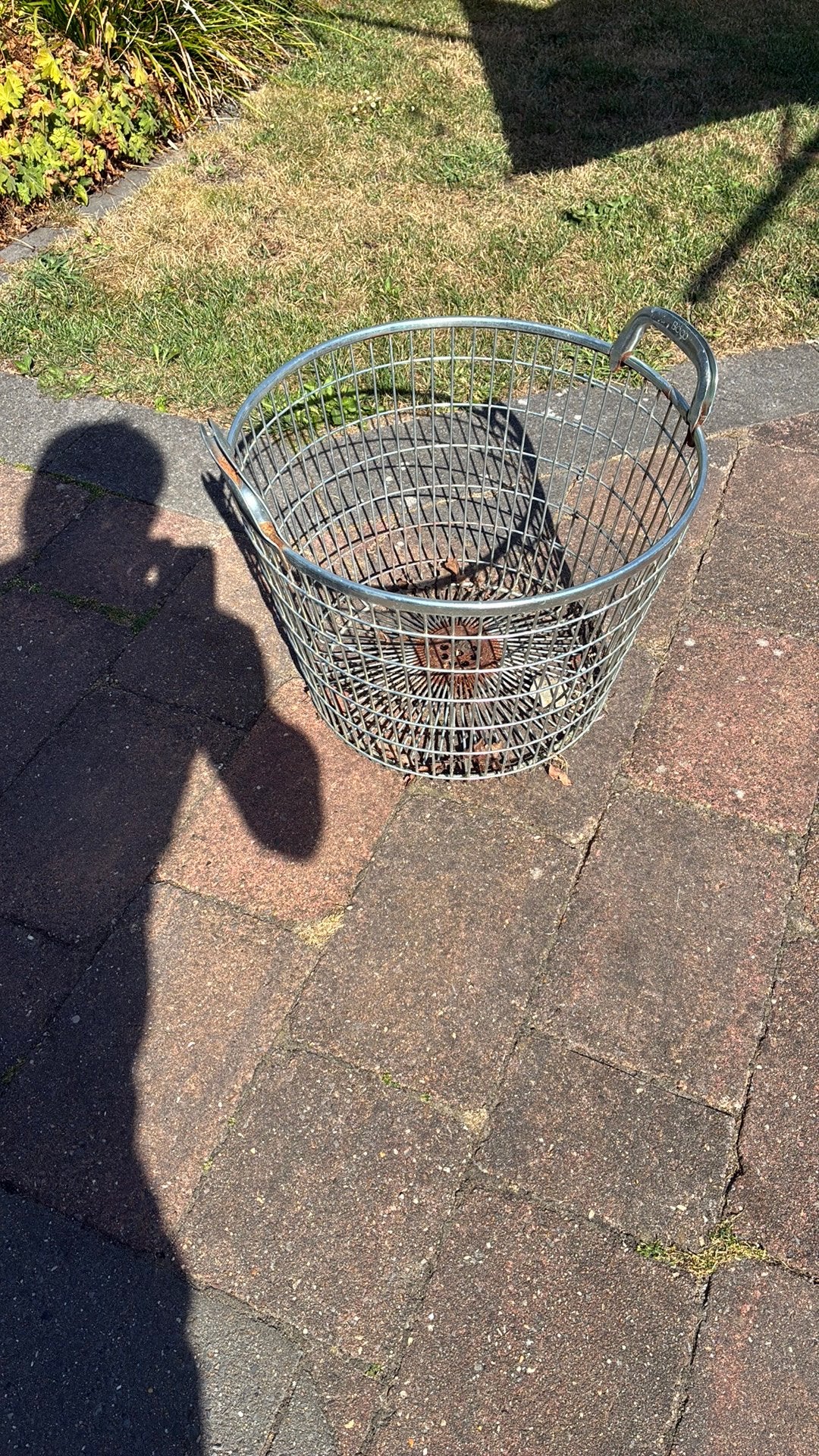 Zinken mand, Ophalen, Met handvatten, Gebruikt, Mand
