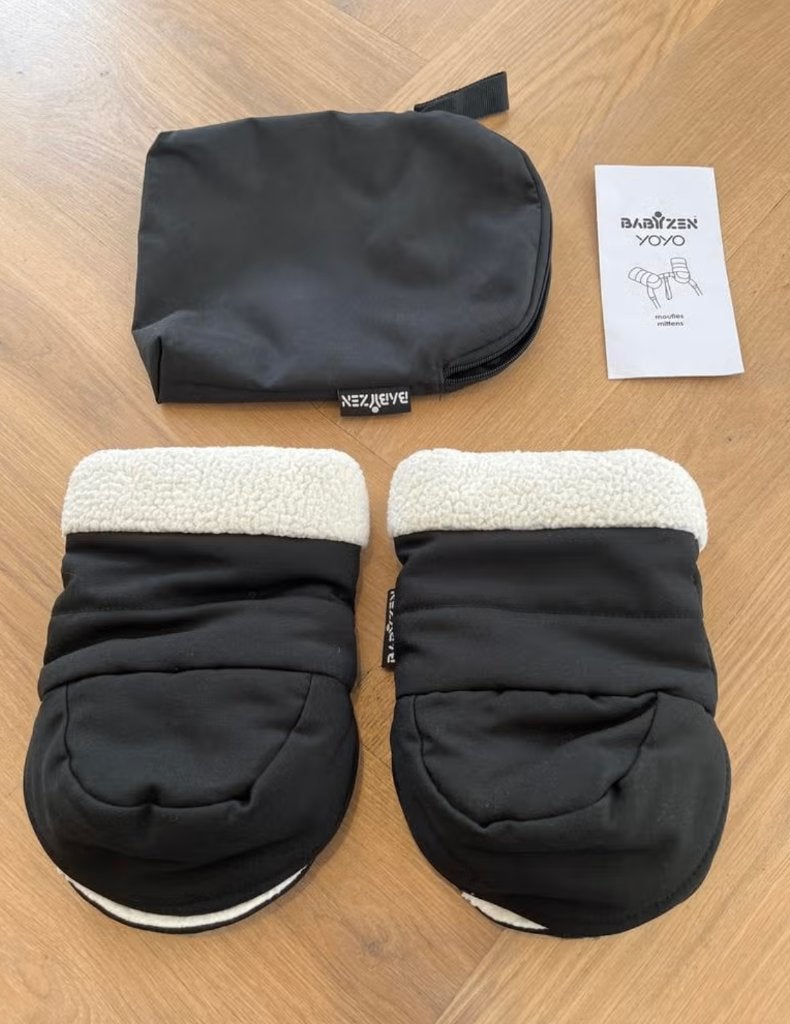 Babyzen Yoyo Wanten Zwart met Tas - Zeer Goede Staat, Kinderen en Baby's, Buggy's, Ophalen of Verzenden, Zo goed als nieuw, Overige merken