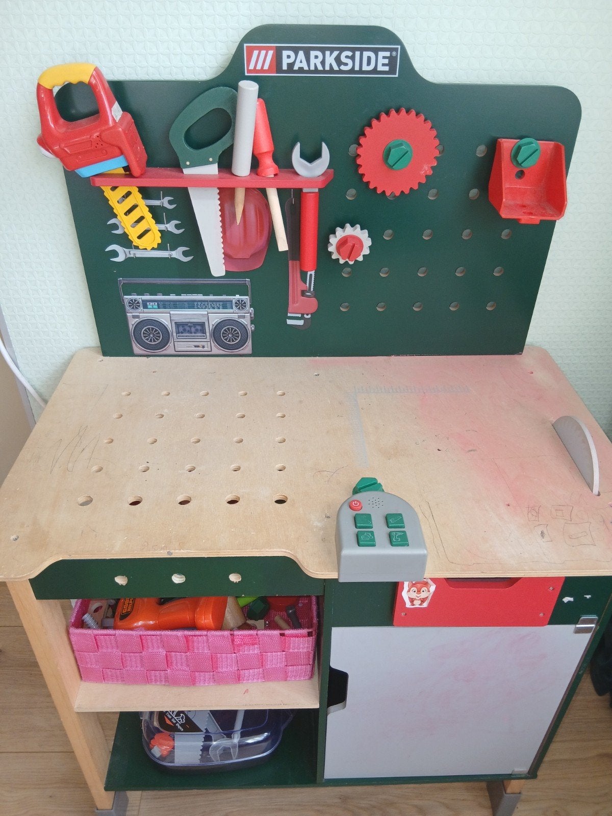 Parkside Houten Werkbank met Gereedschap en Accessoires, Ophalen of Verzenden, Gebruikt, Knutselen