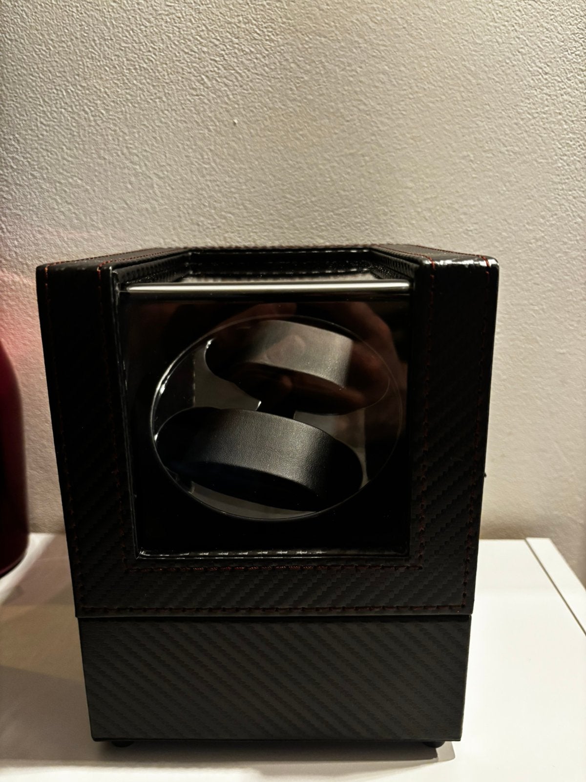 Luxe Watch Winder voor 2 Horloges Carbon Look, Sieraden, Tassen en Uiterlijk, Horloges | Heren, Kunststof, Polshorloge, Zo goed als nieuw