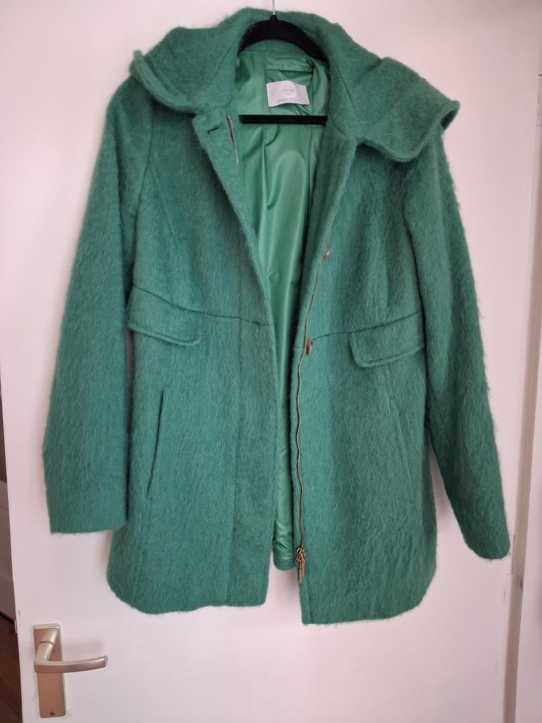 Marina Rinaldi Voyage Groene Wollen blend Jas maat 19, Maat 38/40 (M), Ophalen of Verzenden, Zo goed als nieuw, Marina Rinaldi Voyage