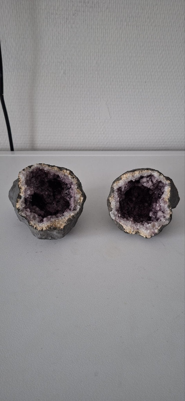 Paarse kleine geodes - Set van 2, Verzamelen, Ophalen, Mineraal