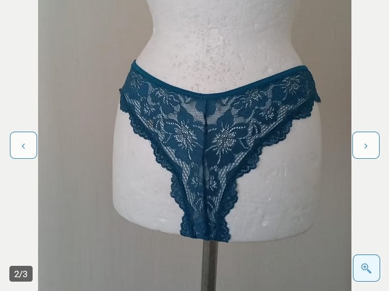 Mooi kanten slipje in petrolblauw maat M Nieuw niet gedragen, Verzenden, Blauw, Slip