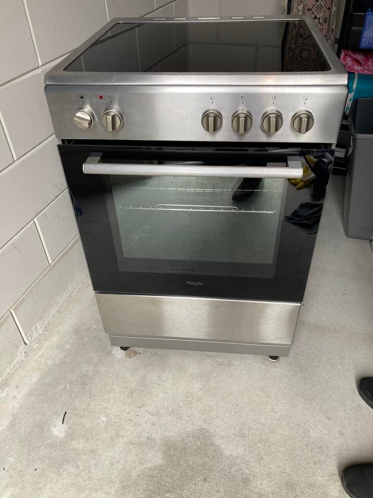 Pelgrim inductie fornuis met oven RVS, Ophalen, Gebruikt, 4 kookzones, Inductie