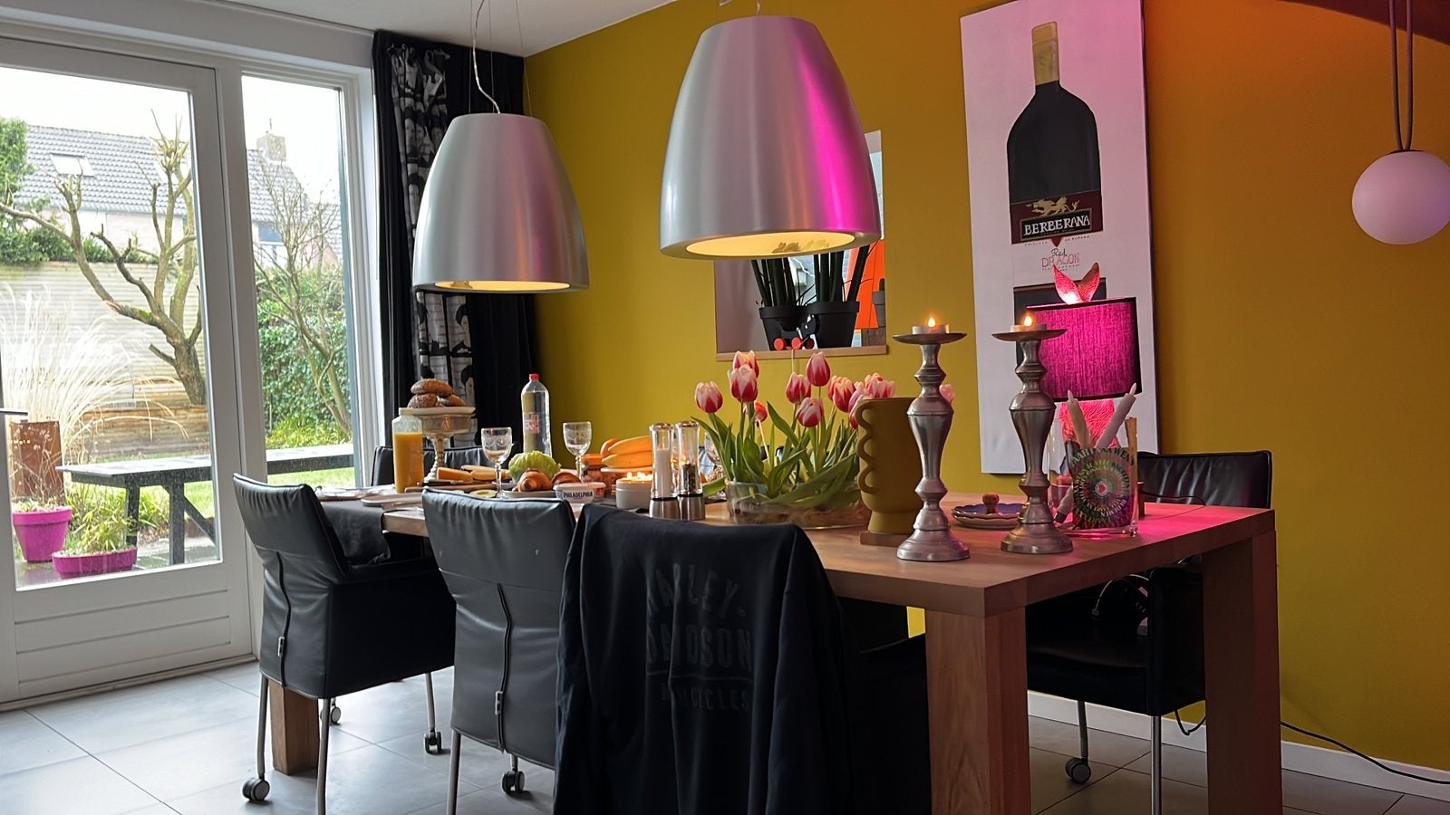 2 zilver geborsteld metalen hanglampen, Huis en Inrichting, Ophalen, Gebruikt, 50 tot 75 cm, Metaal