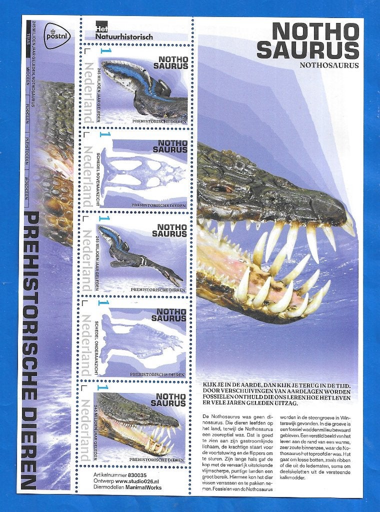 Prehistorische dieren, Nothosaurus (postzegelvel), Verzenden, Na 1940, Postfris