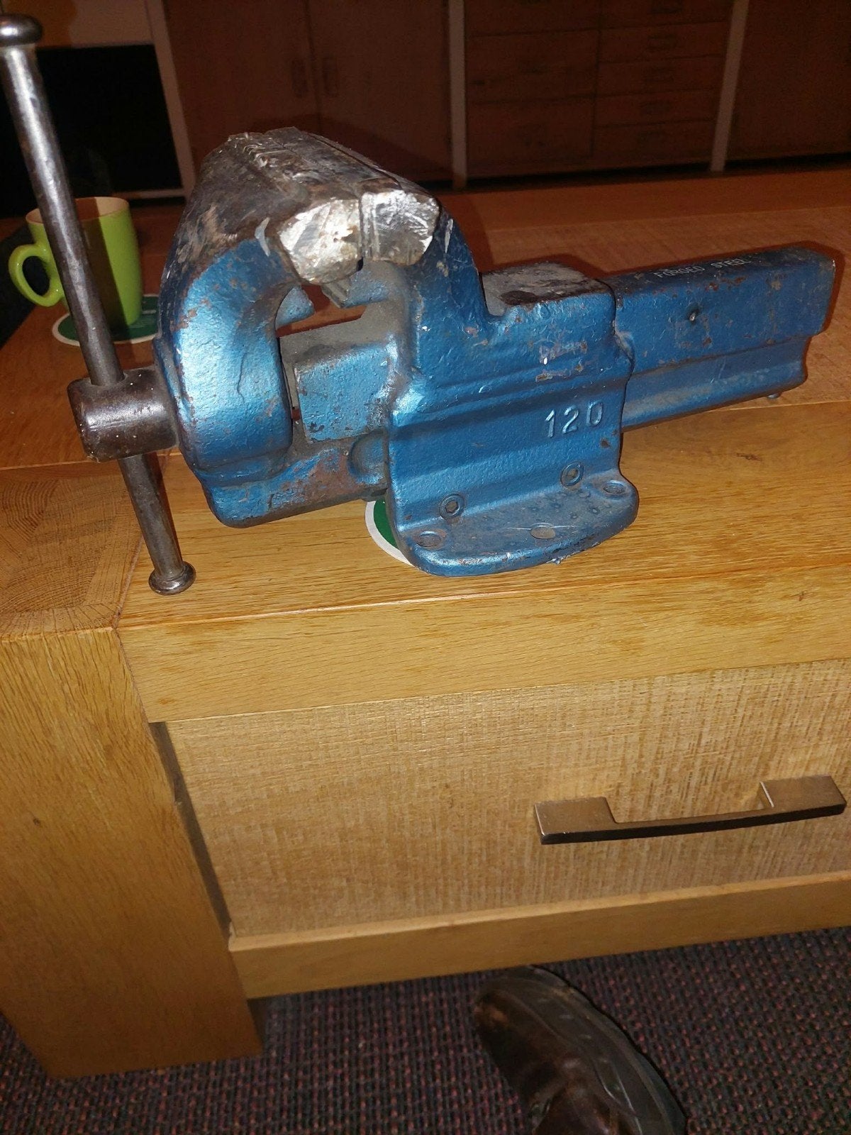 Gedore FZA 120 gesmede bankschroef - 12 cm bekbreedte, Ophalen of Verzenden, Gebruikt, Bankschroef, Gedore