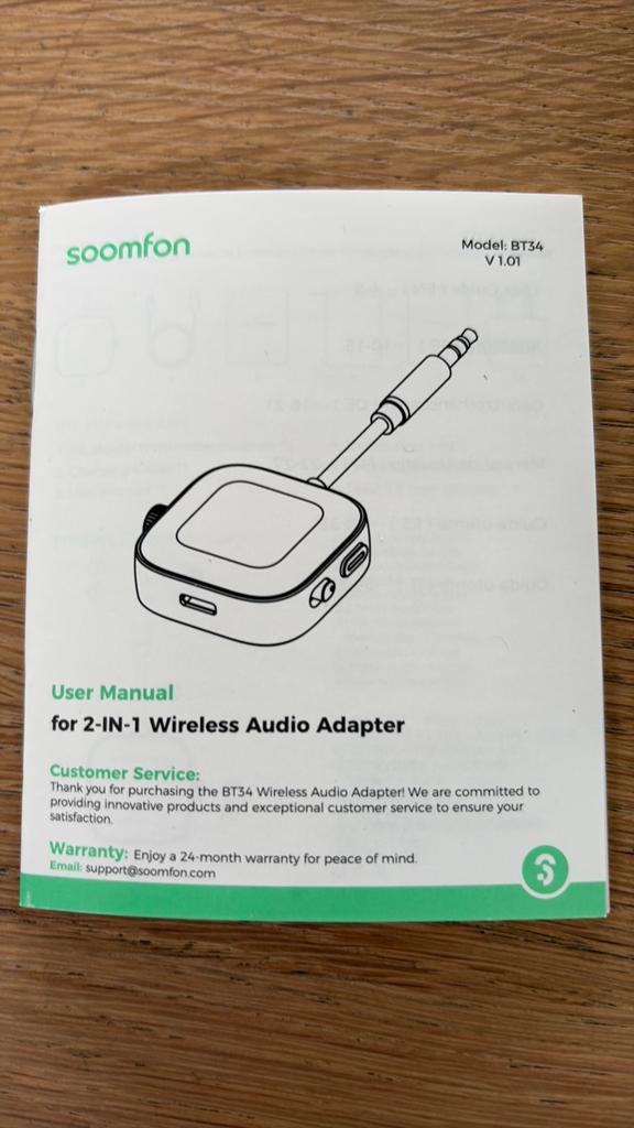 Soomfon Wireless Audio Adapter, Ophalen of Verzenden, Nieuw, Minder dan 2 meter, Overige kabels