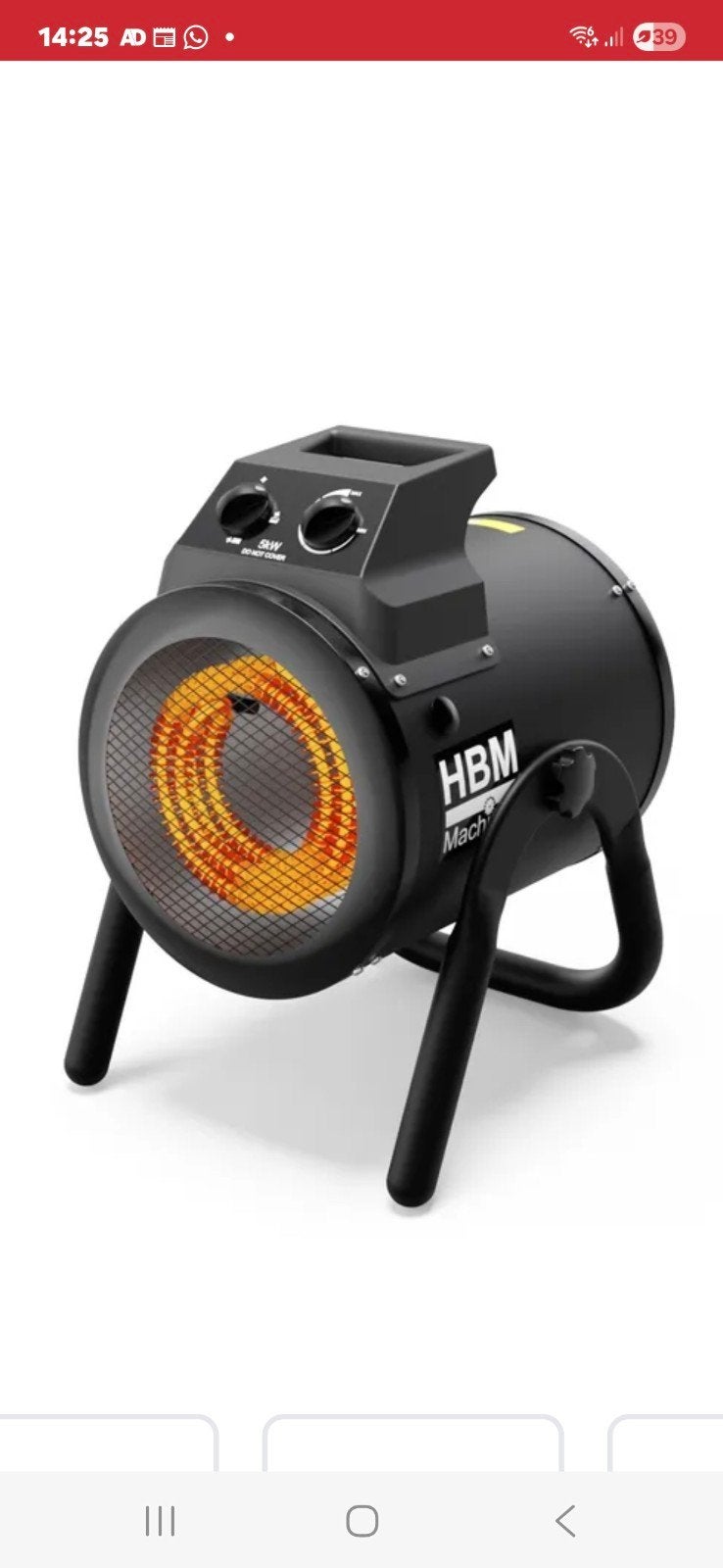 HBM Machines Elektrische Kachel 2500-5000W, 30 tot 80 cm, Ophalen of Verzenden, 800 watt of meer, Kachel
