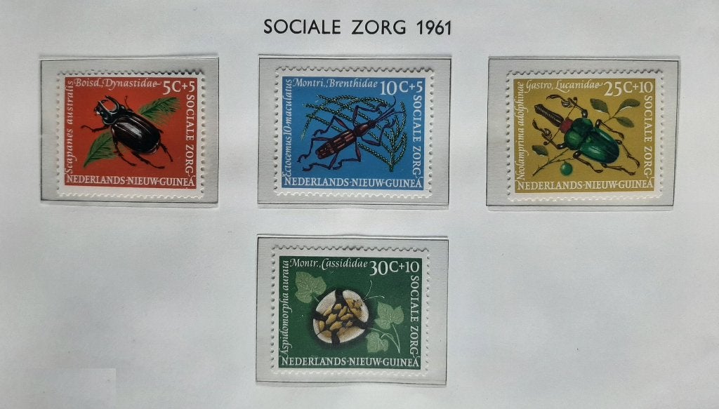1961 Nederlands Nieuw Guinea Sociale Zorg Kevers op Planten, Postzegels en Munten, Ophalen, Postfris, Nieuw-Guinea