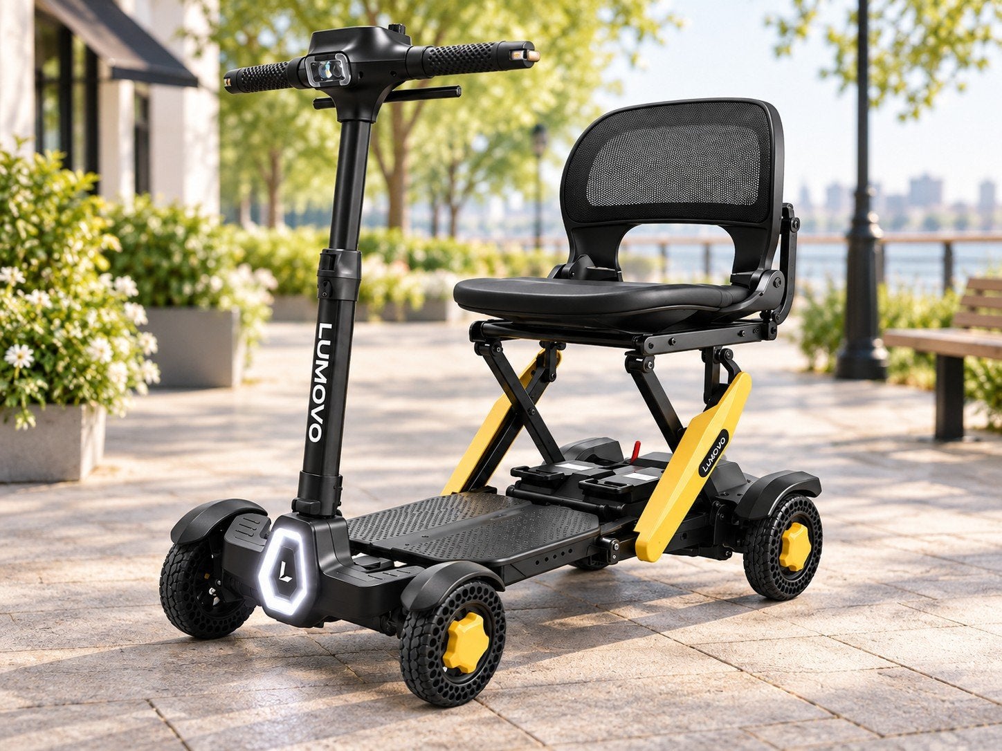 LUMOVO Opvouwbare Scootmobiel – 1 Druk Op De Knop - Rijklaar, Ophalen of Verzenden, Nieuw, 10 km/u of minder