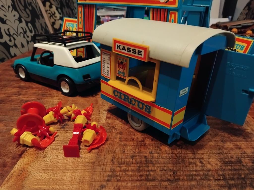 Playmobil oude Circus set incl auto en caravan, Ophalen of Verzenden, Gebruikt, Complete set