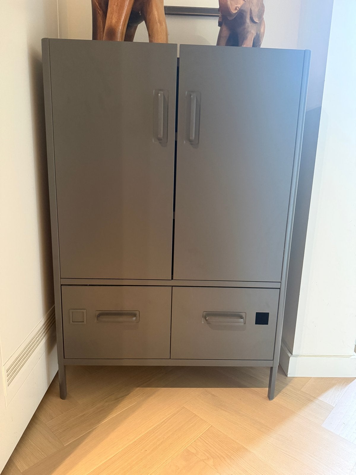 IDÅSEN Kast met deuren en lades, donkergrijs, 80x47x119 cm, Ophalen, Gebruikt