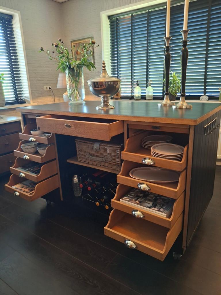 Robuust vintage "Keuken" eiland -Toonbank- Roomdivider, Ophalen of Verzenden