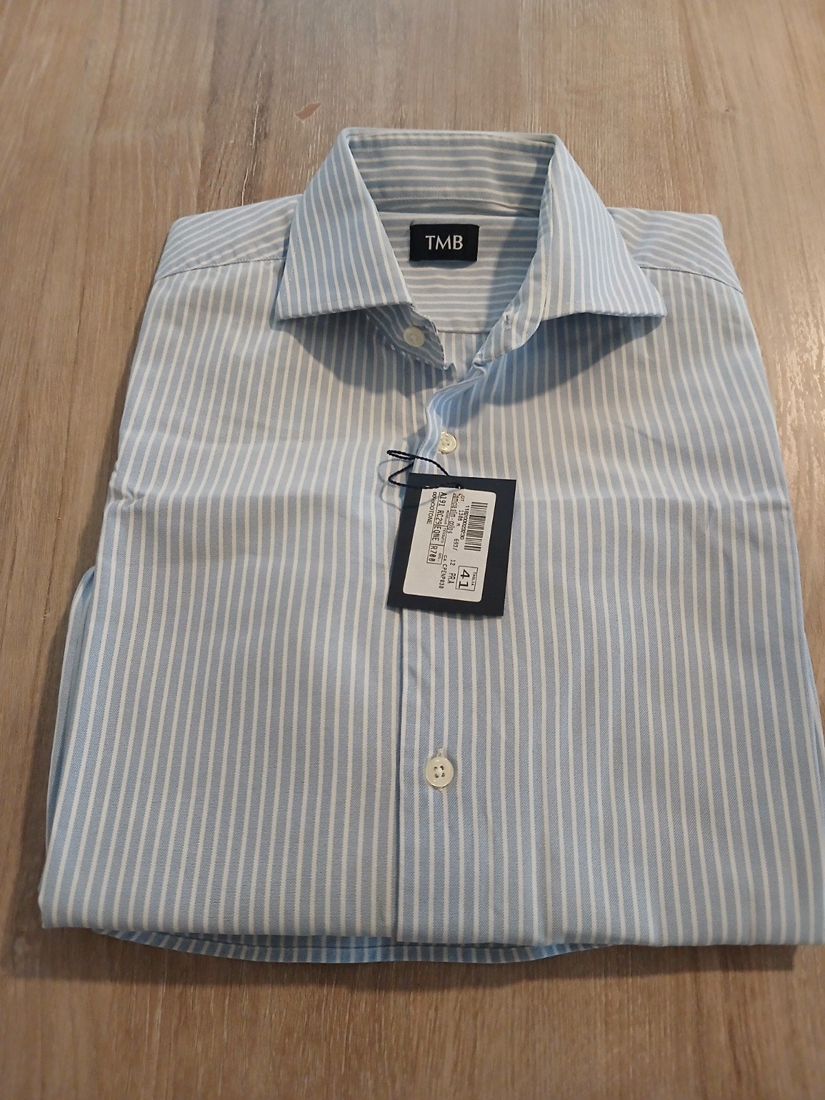 Tombolini overhemd maat 41 - Nieuw met kaartjes, Blauw, Tombolini, Nieuw, Ophalen of Verzenden