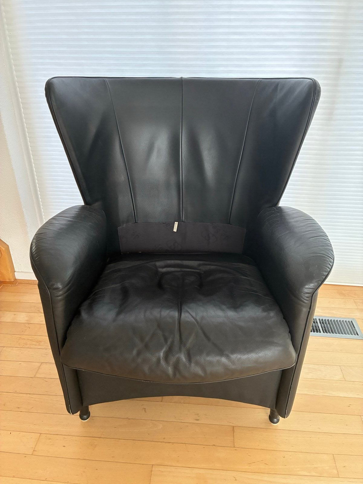 Zwarte Leren Fauteuil  De Sede- Comfortabel en Stijlvol, Ophalen, Gebruikt, Leer, 75 tot 100 cm