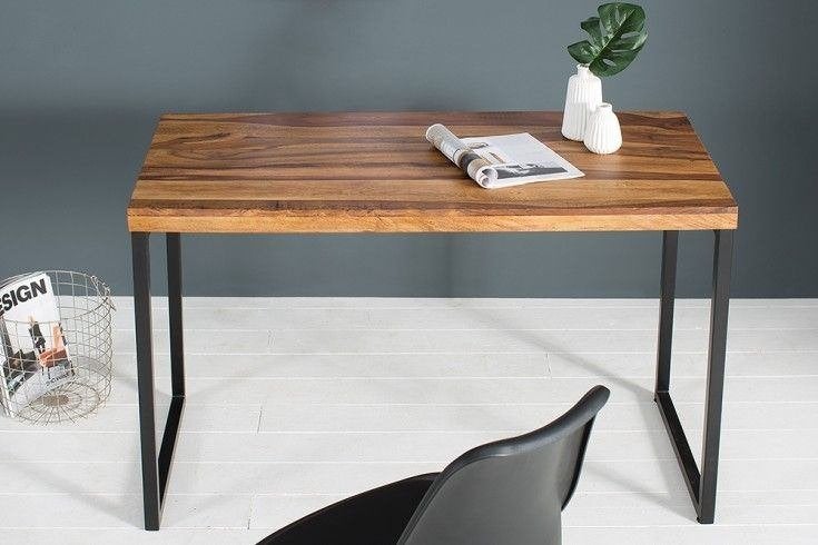 Bureau industrieel hout 118cm, Ophalen, Zwart, Hout, Zo goed als nieuw
