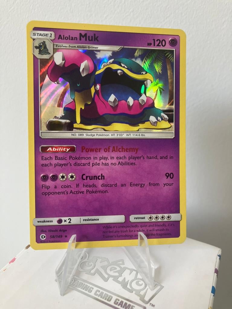 Alolan Muk 58/149 - Sun and Moon - Holo, Ophalen of Verzenden, Zo goed als nieuw, Losse kaart, Foil