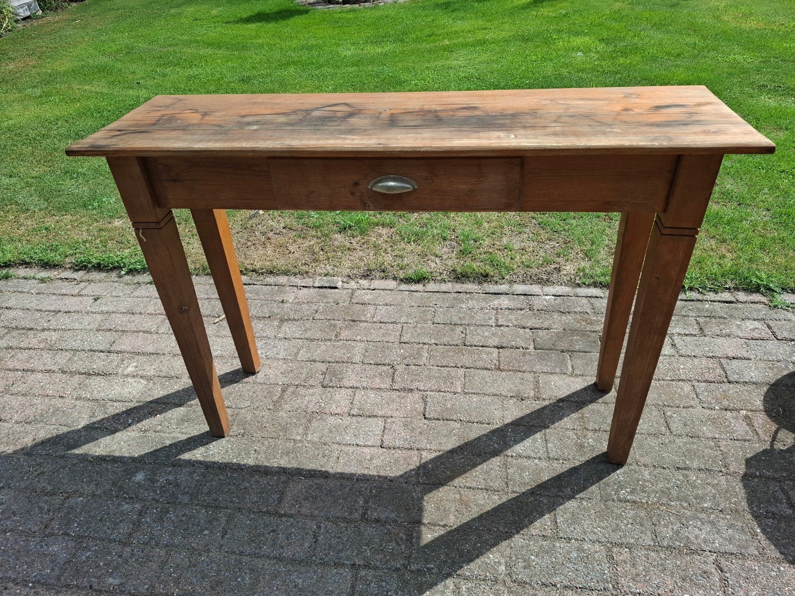 Oude houten sidetable met lade, Ophalen