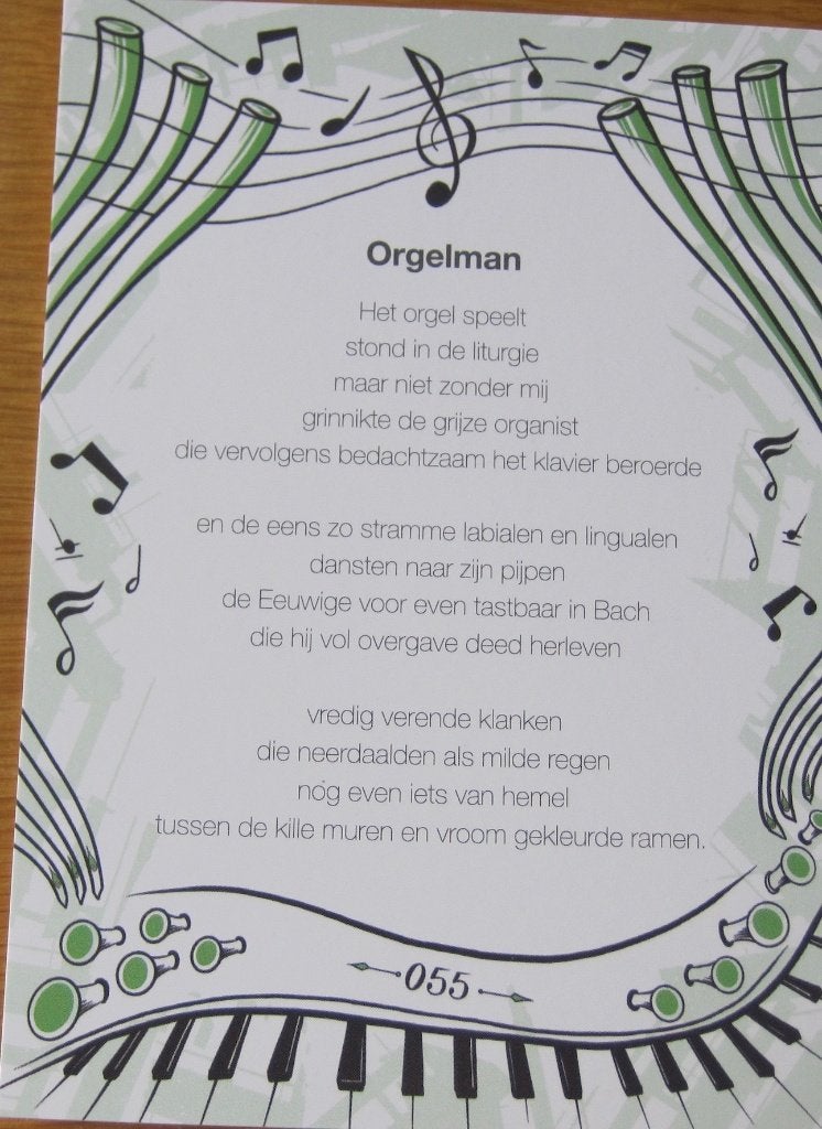 gedicht orgelman op ansichtkaart - Herman Kattemölle - 2021, Verzenden, 1980 tot heden, Ongelopen, Overige thema's