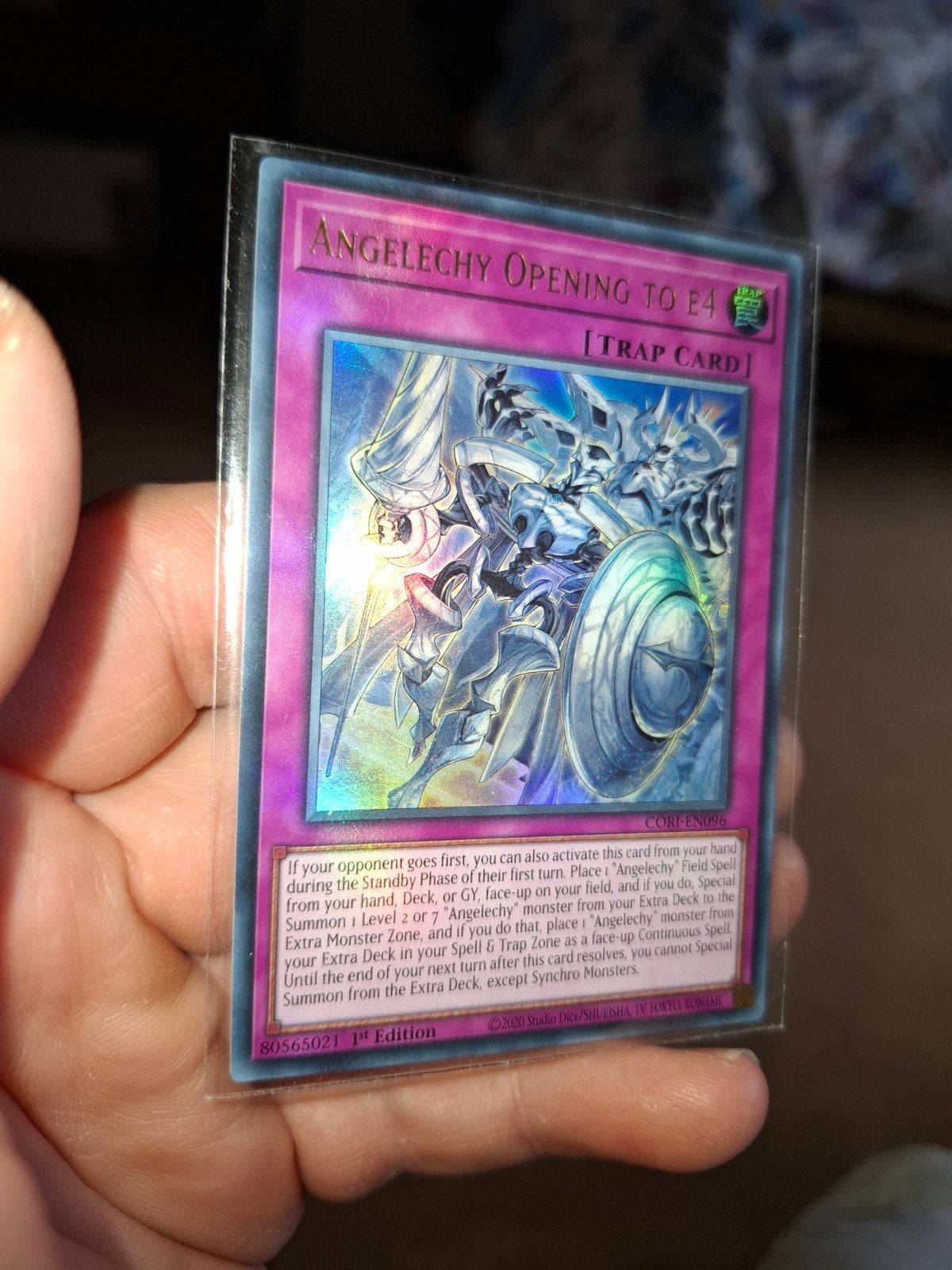 Yu-Gi-Oh! Angelechy Opening to E4 CORI Ultra Rare 1st Ed NM, Ophalen of Verzenden, Nieuw, Losse kaart, Foil