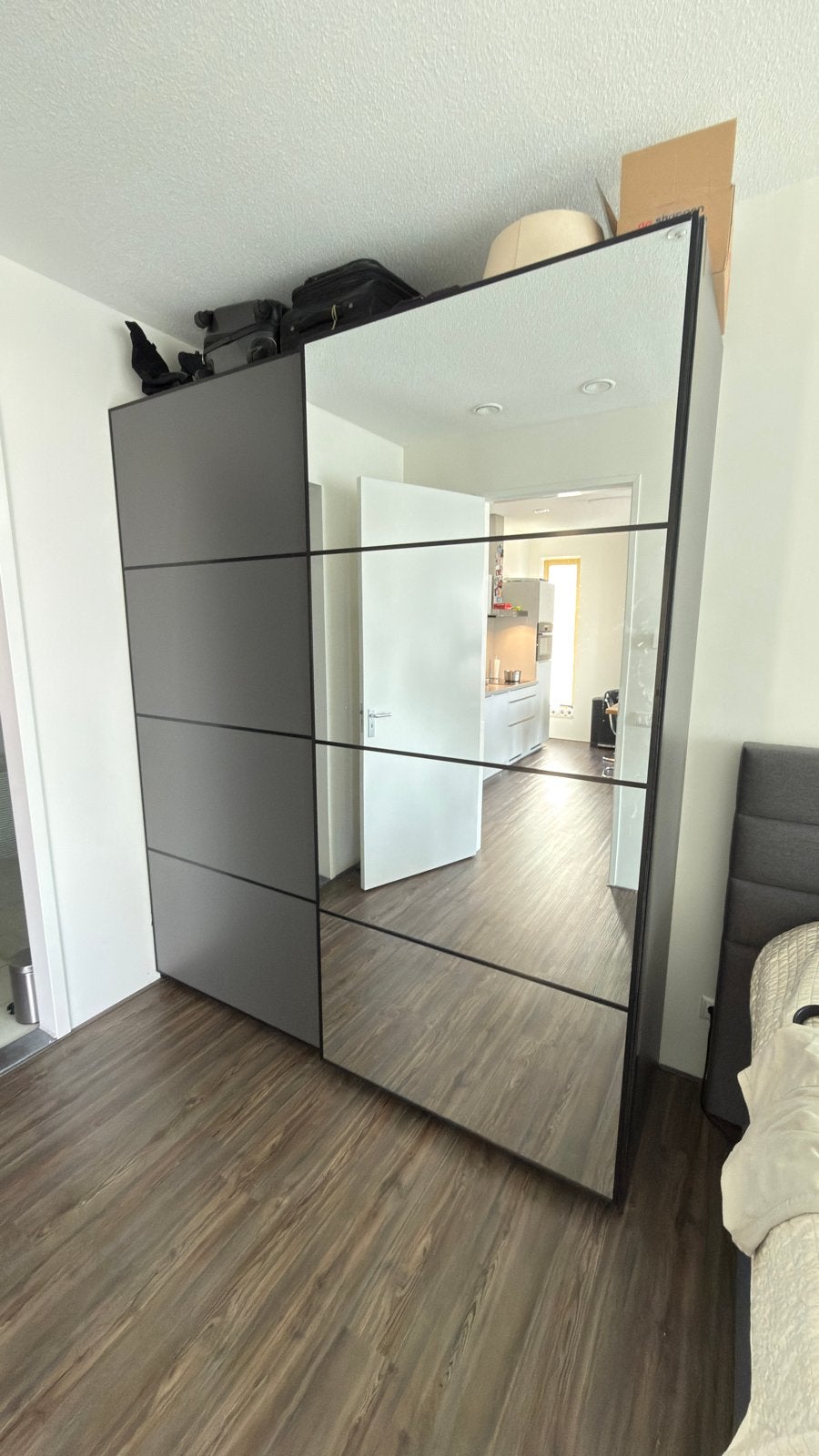 Ikea PAX kledingkast met schuifdeuren en spiegelpanelen, Huis en Inrichting, Kasten | Kledingkasten, Ophalen, 200 cm of meer, 150 tot 200 cm