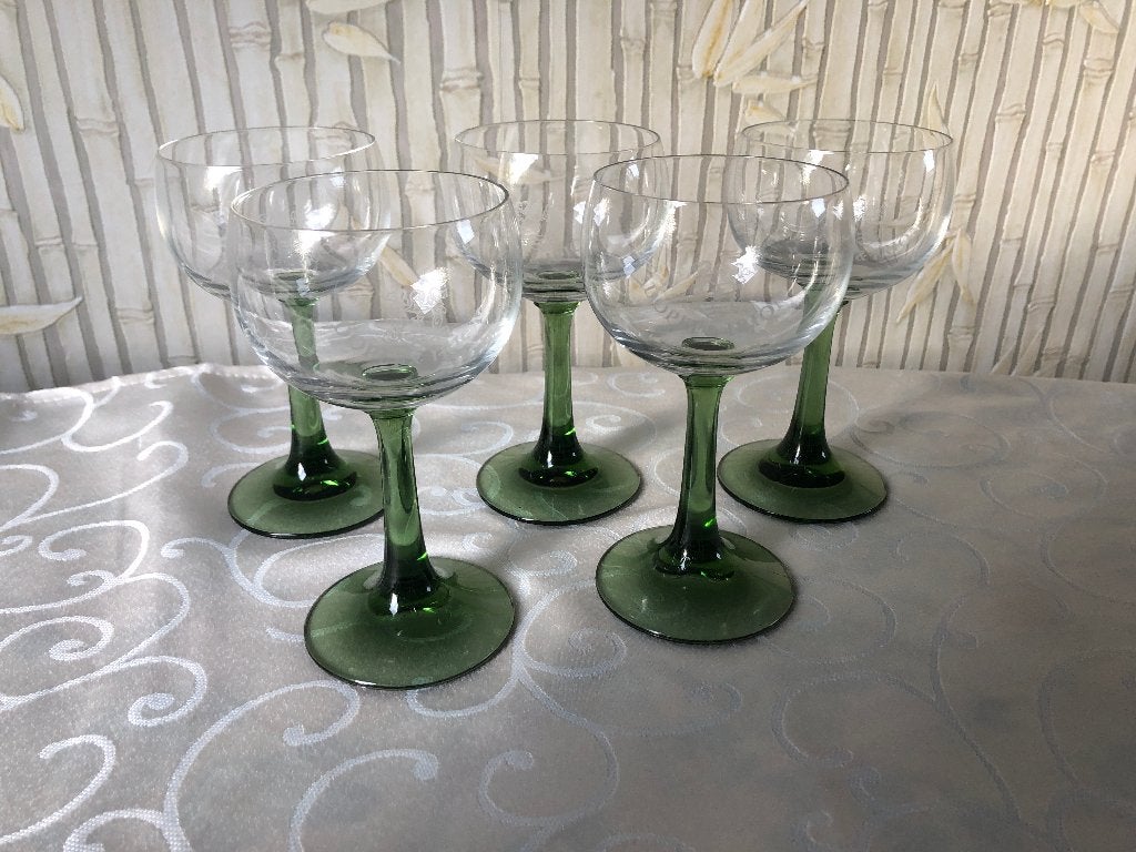 Prachtige set van vijf wijnglazen van wijnhuis Dopff & Irion, Verzamelen, Glas en Borrelglaasjes, Ophalen of Verzenden, Zo goed als nieuw