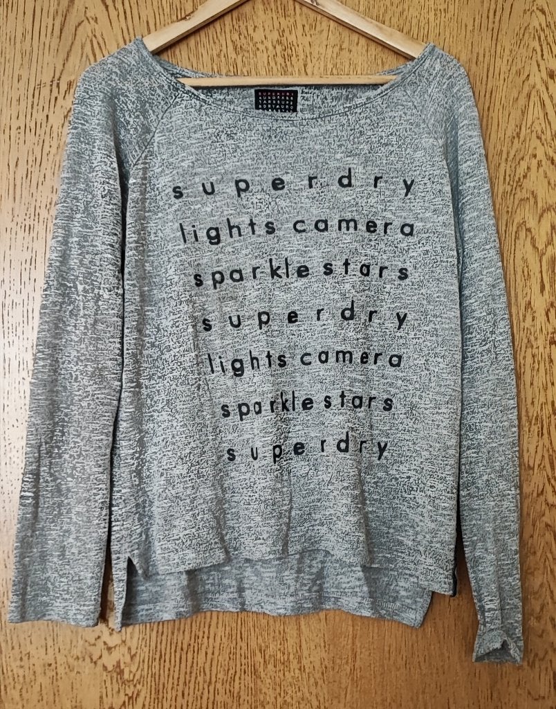 Superdry longsleeve maat M, Ophalen of Verzenden, Zo goed als nieuw, Maat 38/40 (M), Grijs