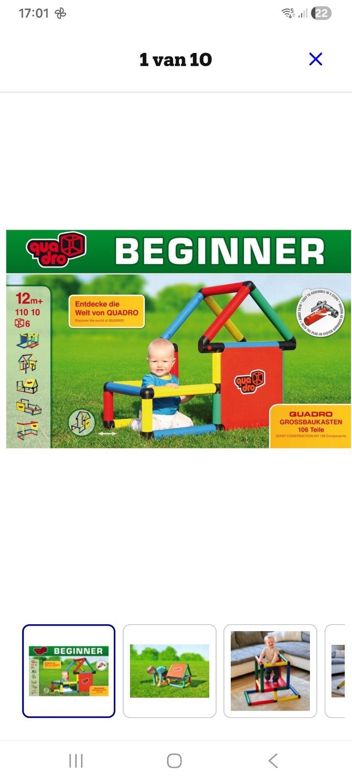 Quadro Beginnerset - Bouwplezier voor de Kleintjes, Kinderen en Baby's, Ophalen, Gebruikt, Overige merken