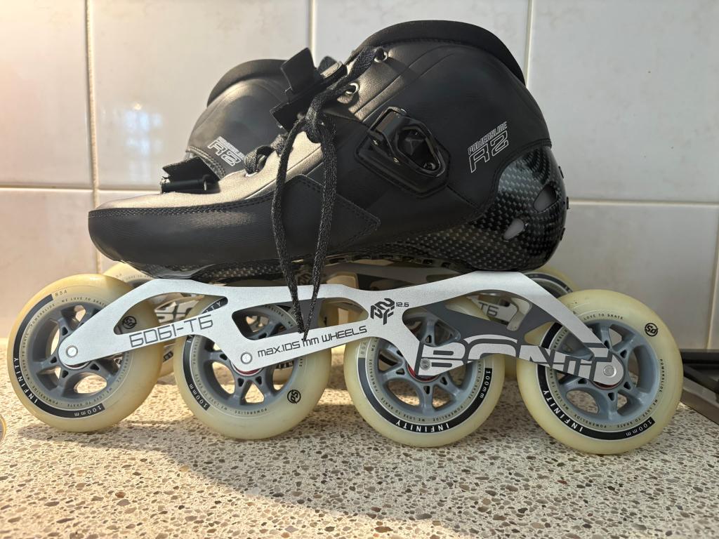 Powerslide R2 met Bontframe 4x100, Sport en Fitness, Skeelers, Dames, Ophalen of Verzenden, Zo goed als nieuw, Inline skates 4 wielen