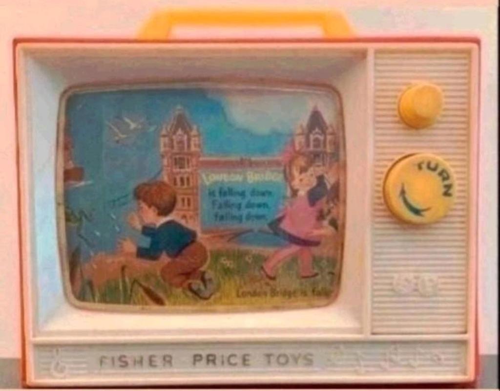 Fisher Price Giant Screen Music Box Wind Up TV Vintage 1960s, Kinderen en Baby's, Speelgoed | Fisher-Price, Ophalen of Verzenden