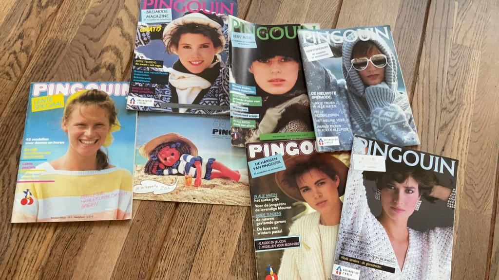 6x pinguin breipatronen breien magazines 80/90s, Boeken, Tijdschriften en Kranten, Ophalen of Verzenden, Zo goed als nieuw, Damesbladen