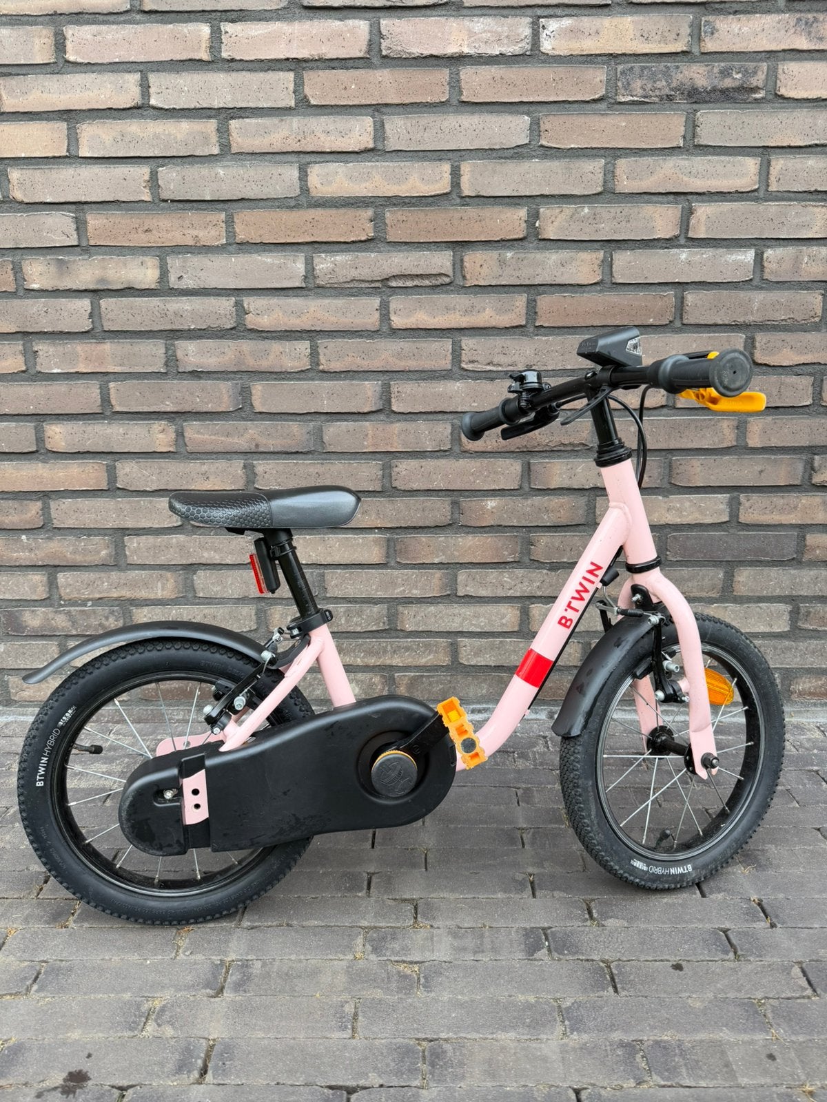Btwin Lichtgewicht 14 inch meisjesfiets (loopfiets functie), Ophalen, Velgrem, 14 inch of minder, Handrem