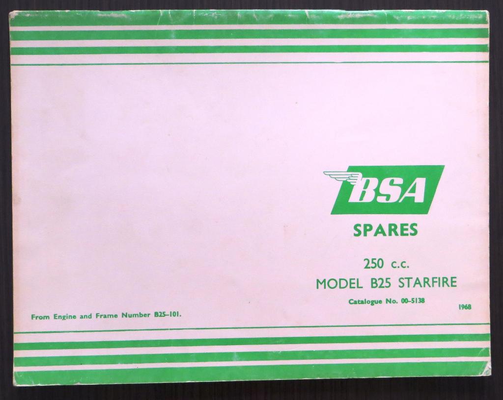BSA B25 Starfire Spares 1968 - Parts list, Motoren, Verzenden, Overige merken