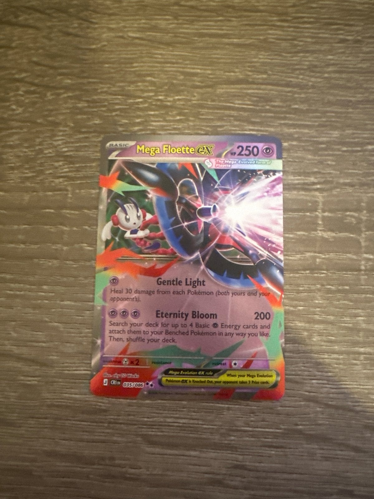Mega Floette EX Pokémon kaart, Ophalen of Verzenden, Zo goed als nieuw, Losse kaart